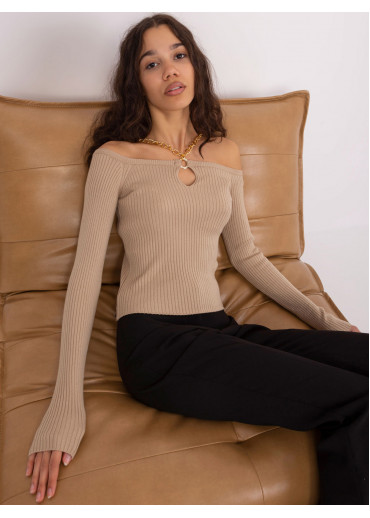 Béžovo hnedý pulóver