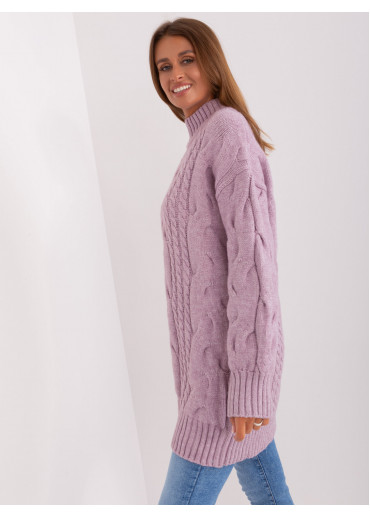 Fialový predĺžený sveter