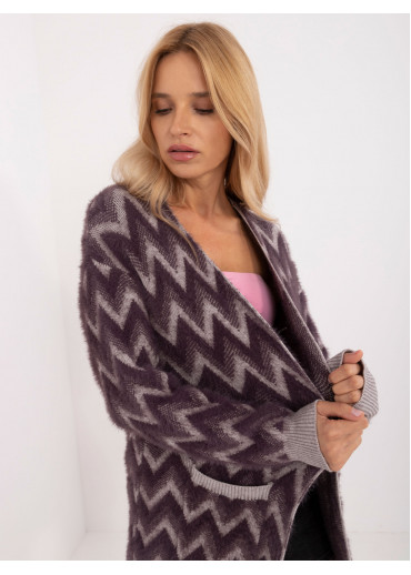 Slivkovo fialový dámsky dlhý kardigán