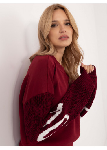 Bordovo červený dámsky sveter