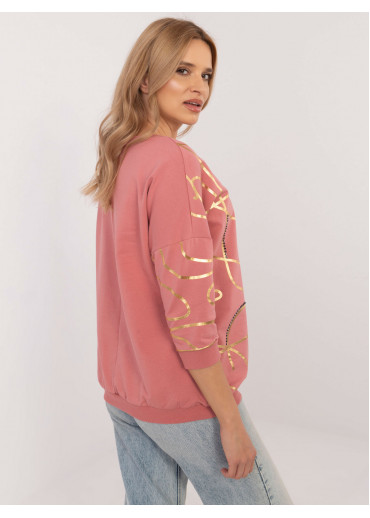 Tmavopúdrovo ružová moderná mikina