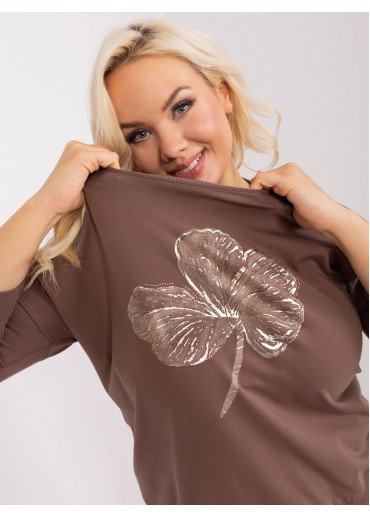 Hnedé tričko s potlačou