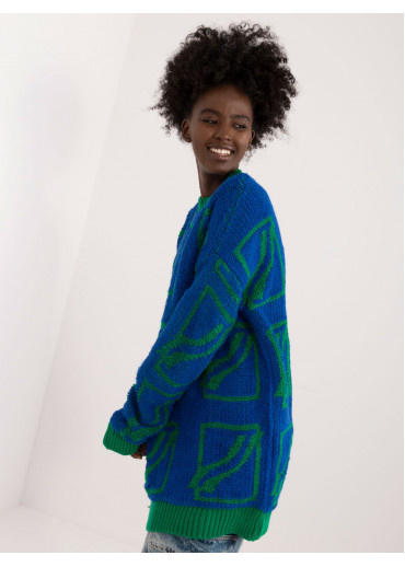 Modrý dámsky oversize sveter