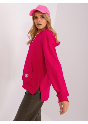 Fuchsiovo ružová mikina s kapucňou
