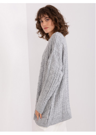 Sivý predĺžený pulóver