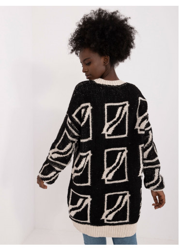 Čierny dámsky oversize sveter