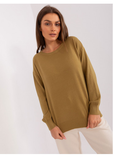 Olivovo zelený dámsky sveter