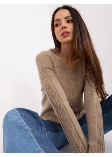 Béžovo hnedý pulóver