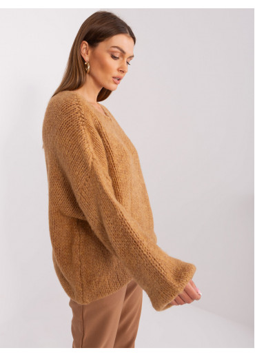 Hnedý pletený pulóver