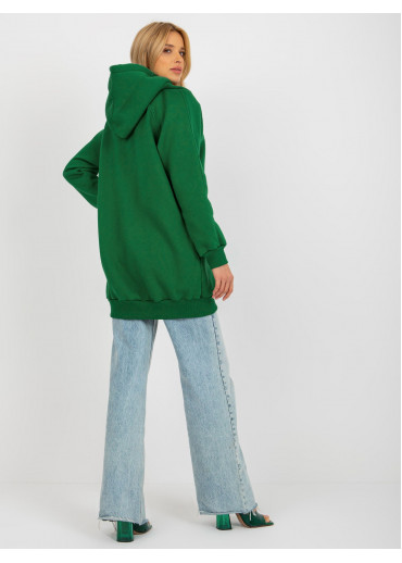Tmavozelená mikina s kapucňou