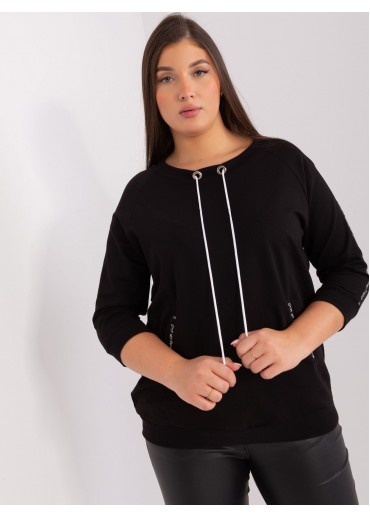 Čierne tričko s 3/4 rukávom