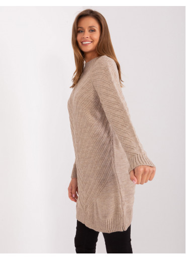 Kapučínovo hnedý predĺžený pulóver