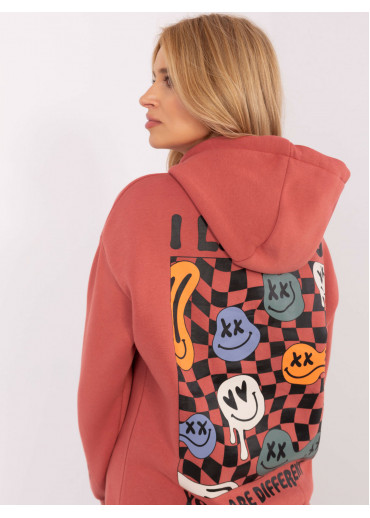 Koralovo ružová dámska mikina s potlačou