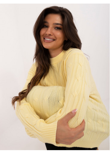 Vanilkovo žltý dámsky predĺžený sveter