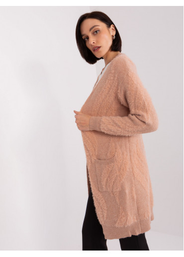 Broskyňovo ružový kardigán