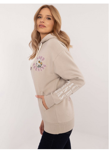 Béžovo hnedá mikina s kapucňou