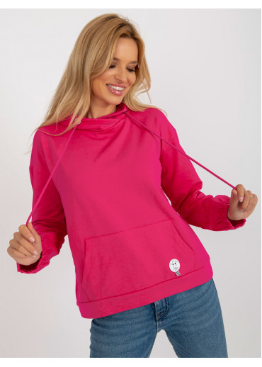 Fuchsiovo ružová basic mikina