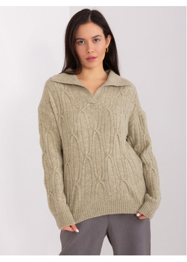 Khaki zelený pulóver