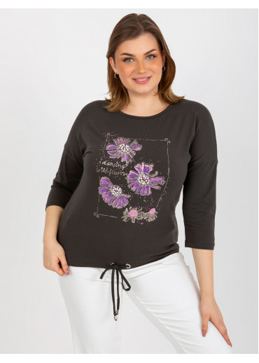 Tmavosivé tričko s potlačou