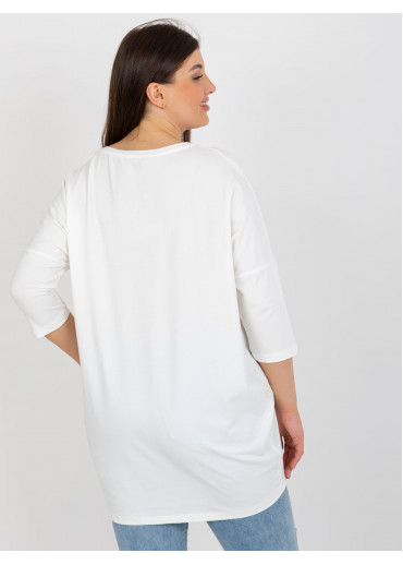 Smotanovo biela tunika s potlačou
