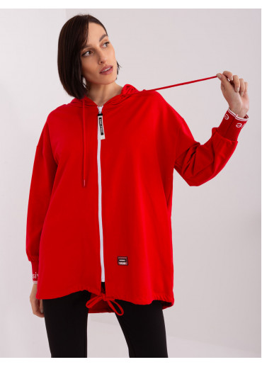 Červená mikina s kapucňou