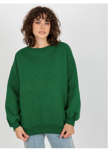 Tmavozelená mikina lev