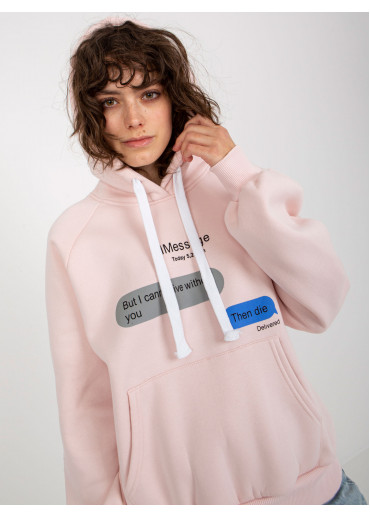 Púdrovo ružová mikina s kapucňou