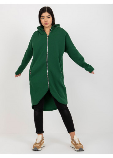 Tmavozelená predĺžená mikina