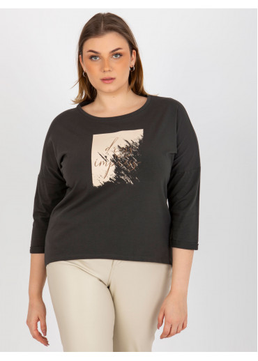 Tmavosivé tričko s potlačou