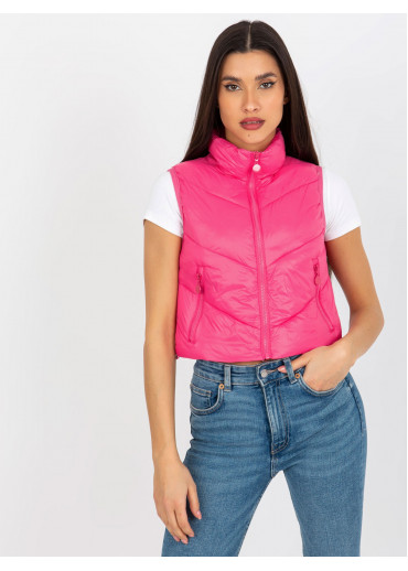 Tmavopúdrovo ružová prešívaná vesta