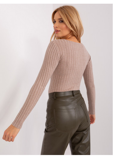 Béžovo hnedé tričko s dlhým rukávom