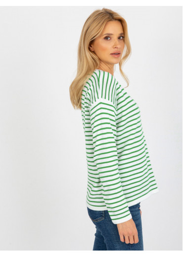 Neónovo zelený pruhovaný pulóver