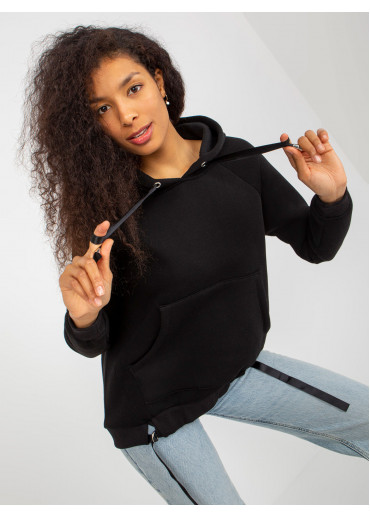 Čierna mikina s kapucňou