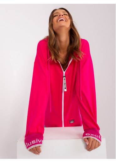 Fuchsiovo ružová mikina s kapucňou