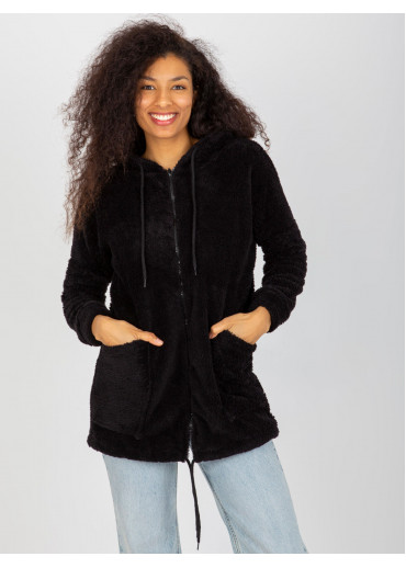 Čierna mikina s kapucňou