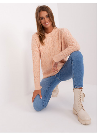 Broskyňovo ružový pulóver