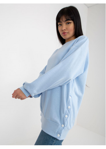 Svetlomodrá predĺžená mikina