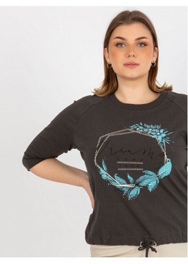 Tmavosivé tričko s potlačou