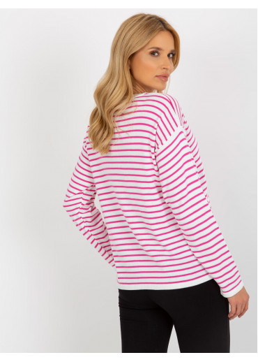 Fialový pruhovaný pulóver