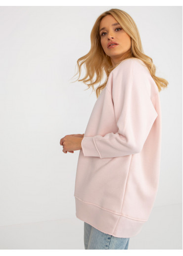 Púdrovo ružová mikinová tunika