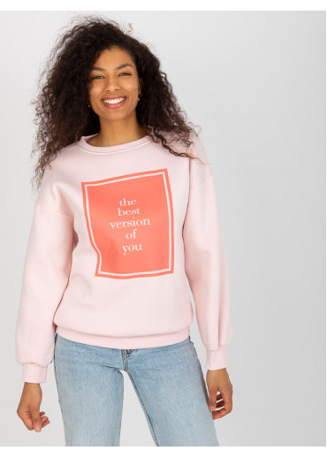 Púdrovo ružová mikina s potlačou