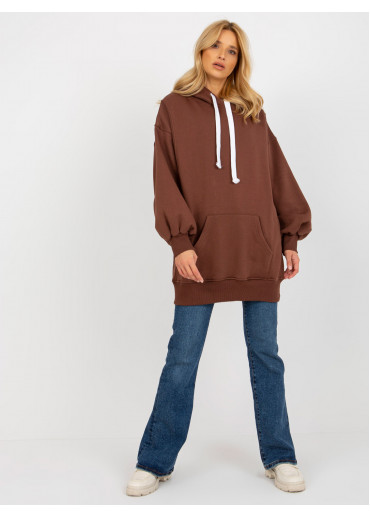 Hnedá predĺžená mikina