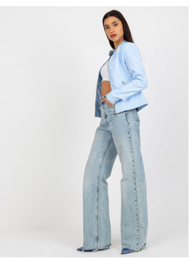 Svetlomodrá koženková bunda