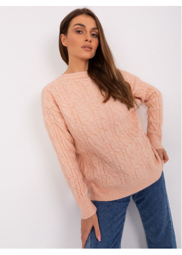 Broskyňovo ružový pulóver