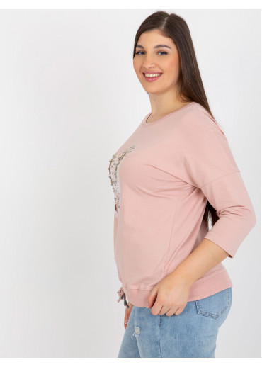 Púdrovo ružové tričko s potlačou