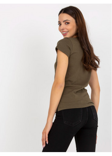 Khaki zelené basic tričko