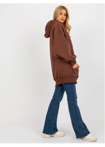 Hnedá predĺžená mikina