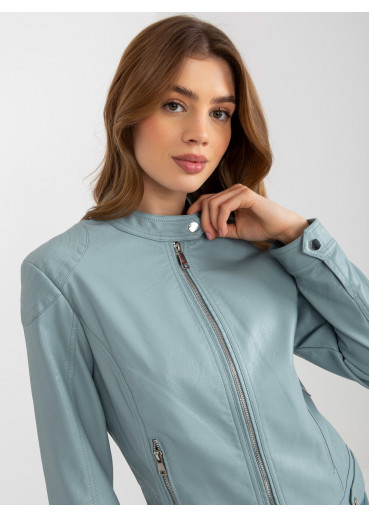 Svetlomodrá koženková bunda