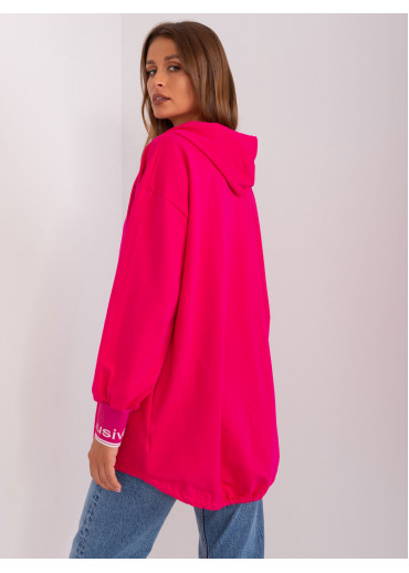 Fuchsiovo ružová mikina s kapucňou