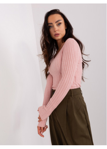 Púdrovo ružové tričko s dlhým rukávom